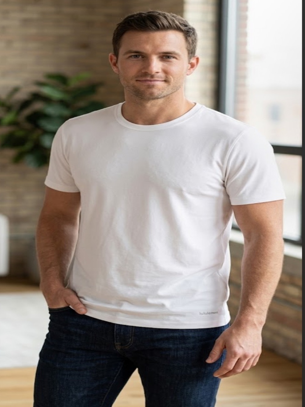 lululemon athletica Men's White Crew Tee